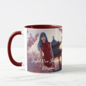 若いチョンサム美しい中国の新年ポーズ マグカップ (左)