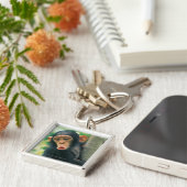 若いチンパンジー(鍋のtroglodytes) キーホルダー (側面)