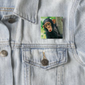 若いチンパンジー(鍋のtroglodytes) 缶バッジ (インサイチュ)