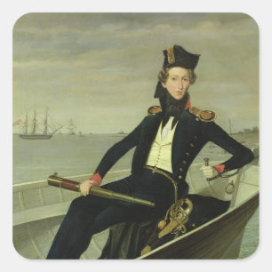 若いデンマーク海軍士官のポートレート, 1841 スクエアシール
