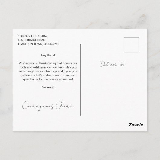 若いネイティブアメリカンの木の壁でのポーズ ポストカード (裏面)