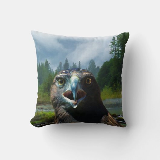 若いハゲとミスティ・アラスカン川 クッション (正面)