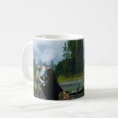 若いハゲとミスティ・アラスカン川 コーヒーマグカップ (正面左)