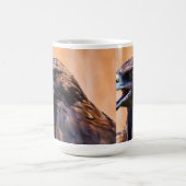 若いハゲと陽光の野生生物アート コーヒーマグカップ (中央)