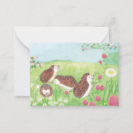 若いハリネズミの野原 ノートカード