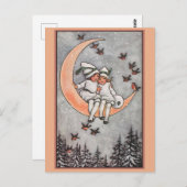 若いハートズラブリービンテージクリスマス ポストカード (正面/裏面)