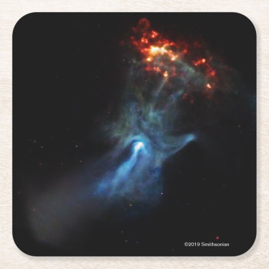 若いパルサーは手を示します スクエアペーパーコースター (正面)