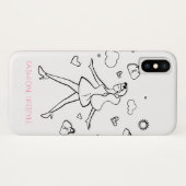 若いファッションの女の子 – 白黒のスケッチアート Case-Mate iPhoneケース (裏面(横))