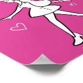 若いファッションの女の子 – 黒、白、ピンクのスケッチ ポスター (角)