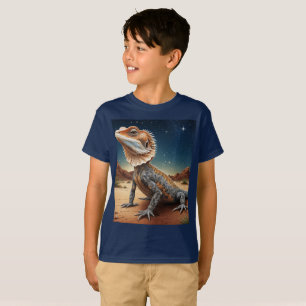 若いフリルの首のトカゲ野生動物のシーン Tシャツ