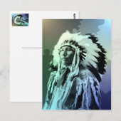 若いブルールインディアン ポストカード (正面/裏面)