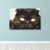 若いマンチキン子猫の顔 キャンバスプリント (インサイチュ (ウッドフロア))