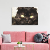 若いマンチキン子猫の顔 キャンバスプリント (インサイチュ (リビング))