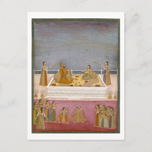 若いムガル皇帝ムハンマド・シャーが湿地で ポストカード (正面)