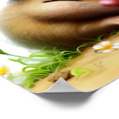 若いヤマネの3D水彩画 ポスター (角)