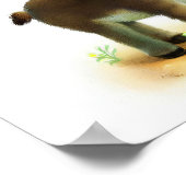 若いロバの3D水彩画 ポスター (角)