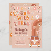 若いワイルドと3つのグルーヴィ誕生日招待状 招待状 (正面/裏面)
