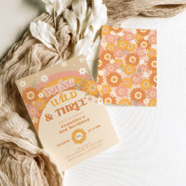 若いワイルドと3レトロな誕生日招待状 招待状