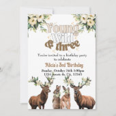 若いワイルドと3人の子供の誕生日パーティー 招待状 (正面)