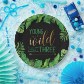 若いワイルドと3人の誕生日パーティーの招待状 ペーパープレート (パーティー)