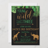 若いワイルドと3人の誕生日パーティーの招待状 招待状 (正面)