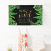 若いワイルドと3人の誕生日パーティーの招待状 横断幕 (インサイチュ)