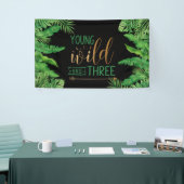 若いワイルドと3人の誕生日パーティーの招待状 横断幕 (トレードショー)