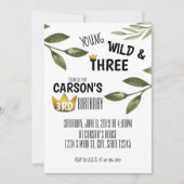 若いワイルドと3歳の誕生日 招待状 (正面)