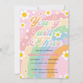 若いワイルドスリーグルービーデイジーレインボー3rd誕生日 招待状 (正面)