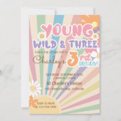 若いワイルドスリーグルーヴィサンシャインボホ3歳の誕生日 招待状 (正面)