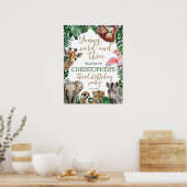 若いワイルドスリーサファリバースデーパーティー ポスター (キッチン)