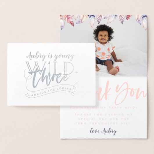 若いワイルド実在と3箔の写真感謝していはあなた 箔カード (ディスプレー)