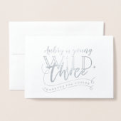 若いワイルド実在と3箔の写真感謝していはあなた 箔カード (封筒付き正面)