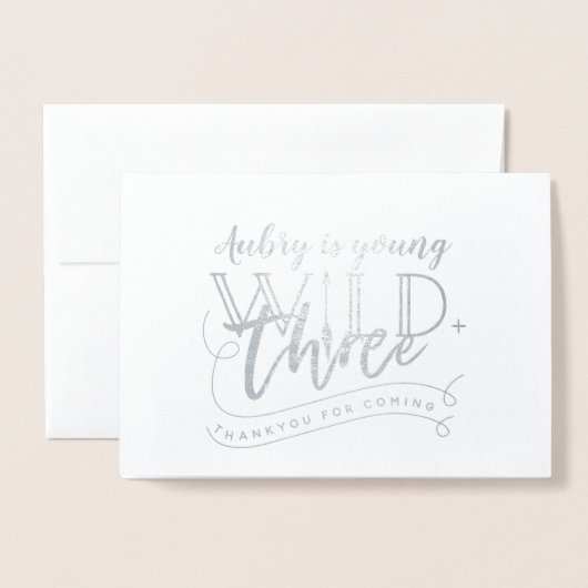 若いワイルド実在と3箔の写真感謝していはあなた 箔カード (封筒付き正面)