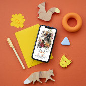 若いワイルド3歳の誕生日キッズカワイタイガー 招待状