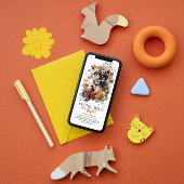 若いワイルド3歳の誕生日キッズカワイタイガー 招待状