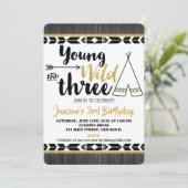 若いワイルド3第3の誕生日の招待の少年 招待状 (スタンド正面)