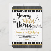 若いワイルド3第3の誕生日の招待の少年 招待状 (正面)