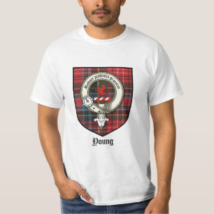 若い一族は記章を付けましたり/一族の頂上/タータンチェック Tシャツ