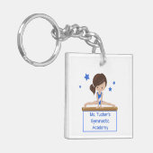 若い体操学院学校クラスカスタム文字 キーホルダー (正面左)