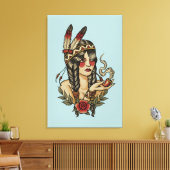 若い先住民のアメリカ人女性 キャンバスプリント (インサイチュ (リビング))