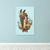 若い先住民のアメリカ人女性 キャンバスプリント (インサイチュ (ウッドフロア))