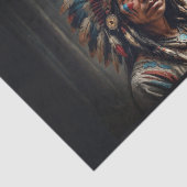 若い先住民アメリカ人の服を着伝統的たインド 薄葉紙 (詳細)