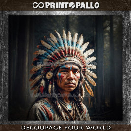 若い先住民アメリカ人の服を着伝統的たインド 薄葉紙