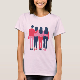 若い四人の女の子Tシャツデザイン Tシャツ