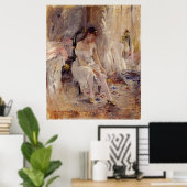 若い女の子が彼女のストッキングを着て – Poster ポスター (ホームオフィス)