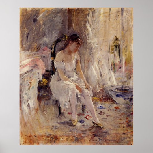 若い女の子が彼女のストッキングを着て – Poster ポスター (正面)