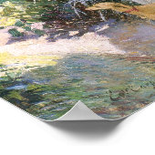 若い女の子と庭のグレイハウンド ポスター (角)