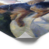 若い女の子と彼女の犬，メアリー・カッサット ポスター (角)