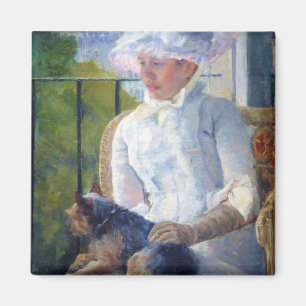 若い女の子と彼女の犬,メアリー・カッサット マグネット